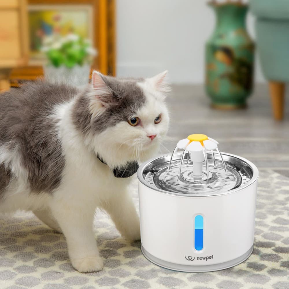 Bebedouro Elétrico Fonte de Água Pet 2,4L com Filtro e LED - Hidratação Fresca, Limpa e Segura para Cães e Gatos!
