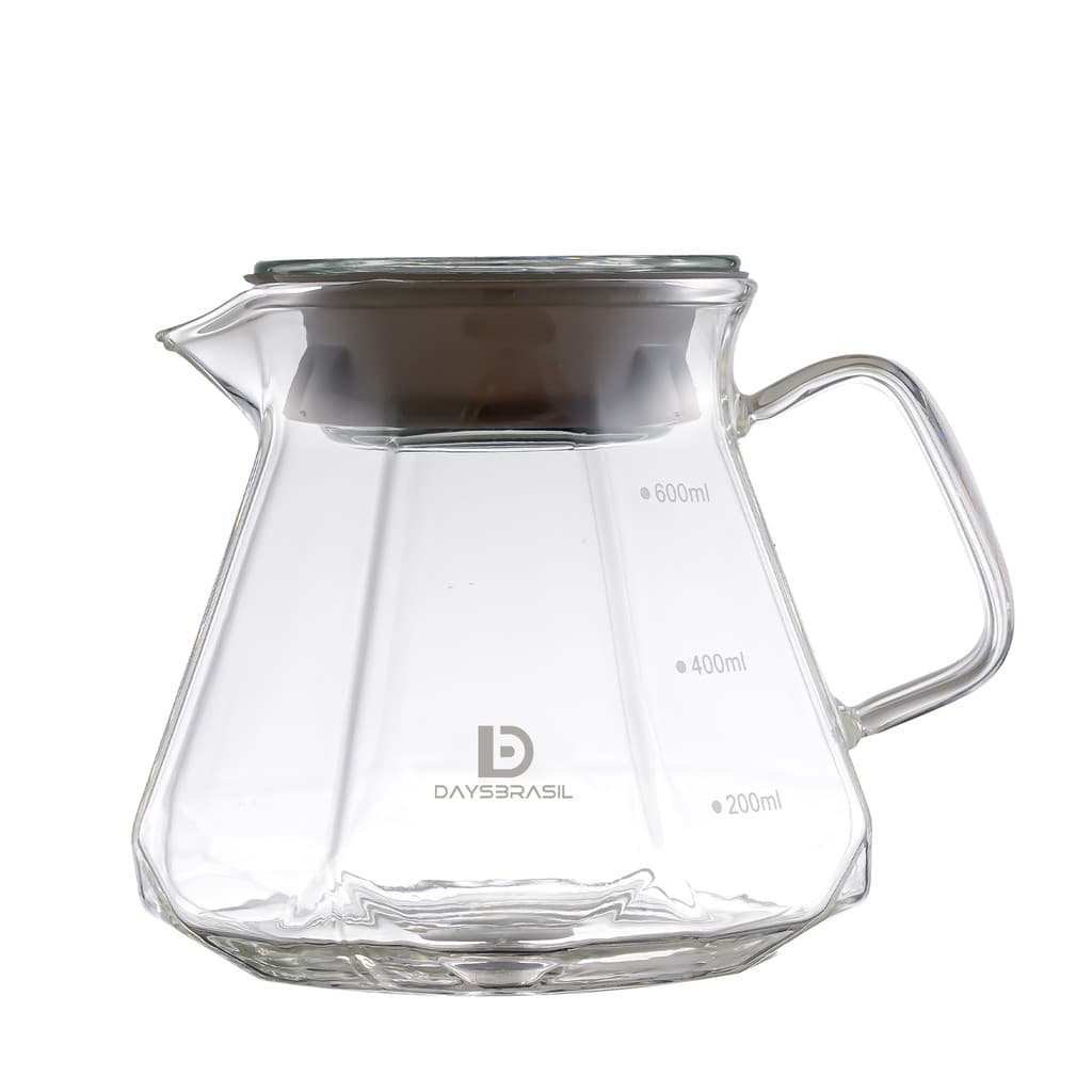 Jarra de Vidro para Café 600ml DaysBrasil Servidor para V60 e Métodos Filtrados