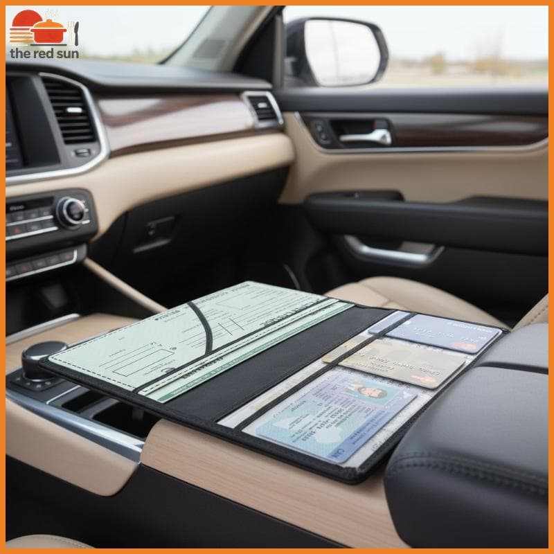 Organizador De Suporte De Registro De Carro TSBR Para Documentos De Veículos Com Vários Slots Cartões Design Resistente