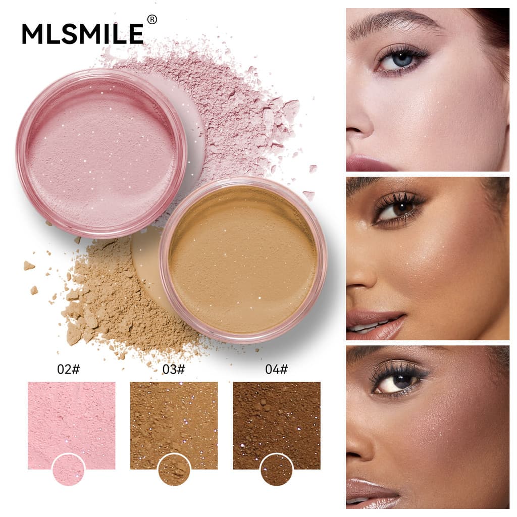 Pó De Configuração Fosco Shimmer Diamond Solto De Longa Duração Controle De Óleo Facial À Prova D'água
