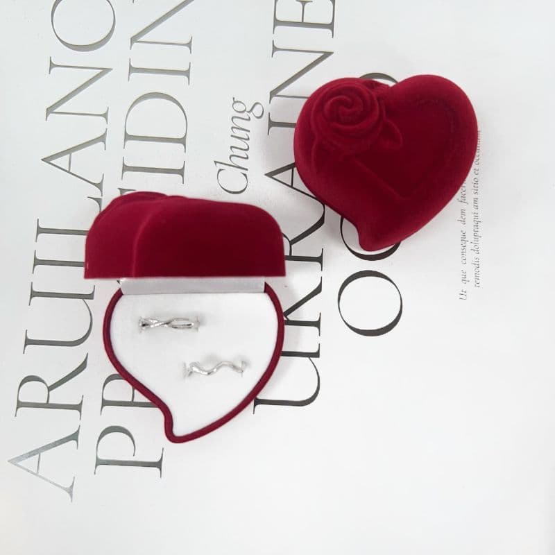 Caixa de anel de amor vermelho caixa de anel duplo High-End requintado proposta de armazenamento cerimônia adereços caix