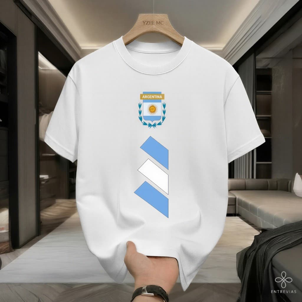 Camiseta Argentina Lançamento Premium Algodão Copa do Mundo 2026 Masculina Feminina Seleção Torcedor Messi Futebol