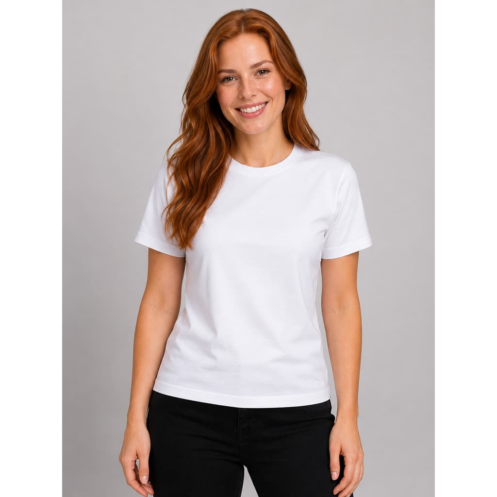 Camiseta Blusa T-Shirts Feminina Basica Casual Lisa 100% Algodão Premium Malha Pemteada 30.1 Confortável de Qualidade