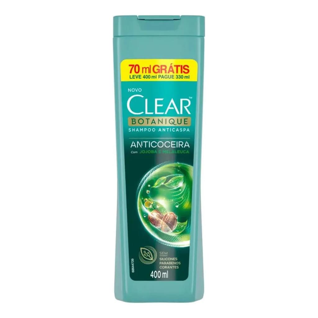 Shampoo Clear Detox Anticoceira 400ml - Anticaspa, Limpeza Profunda, Controle da Coceira e Frescor