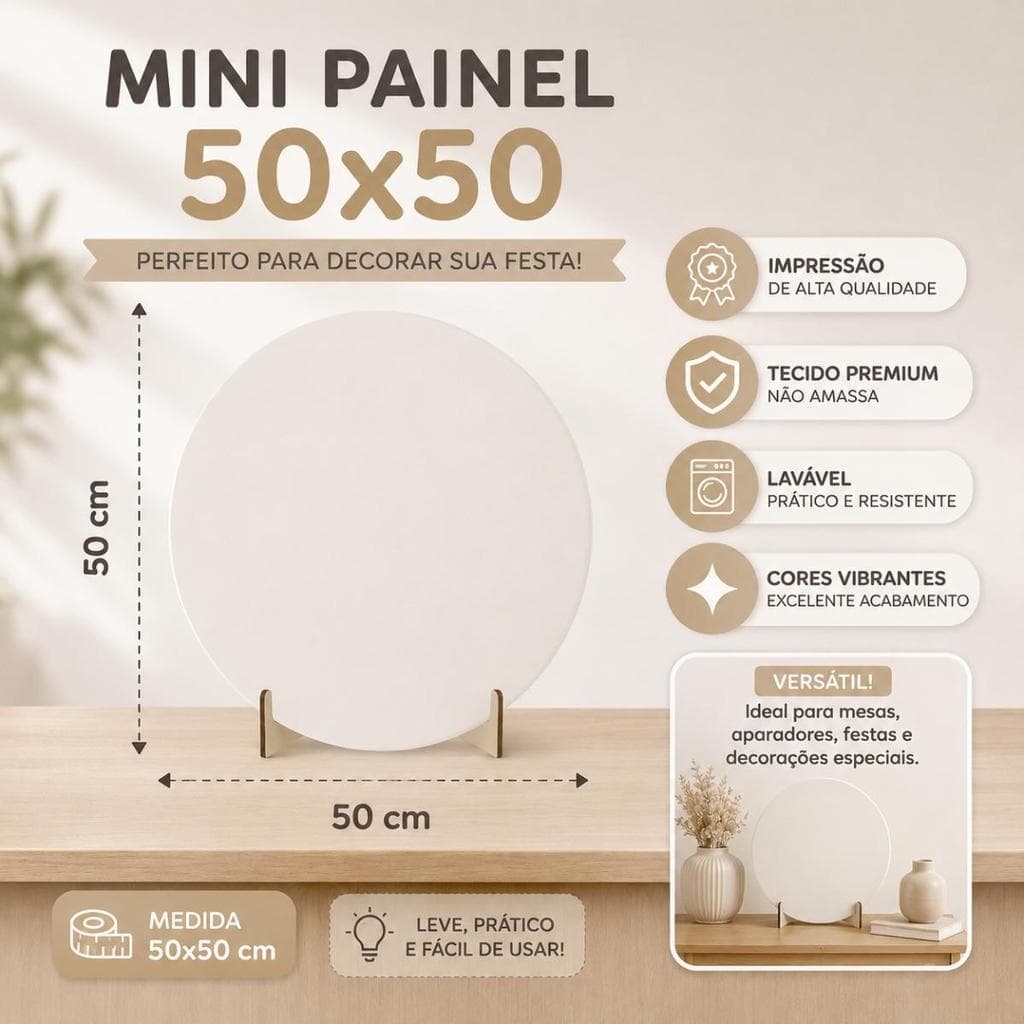 Capa Mini Painel Para estrutura de 50x50 Personalizado para festa na mesa - LAÇOS MODELO  107