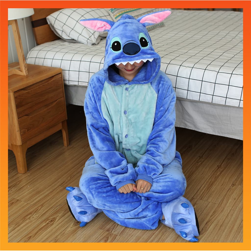 Pijama Macacão de Flanela Kigurumi Stitch Pikachu Unicórnio R7FI-&-FMSZ Y5NO