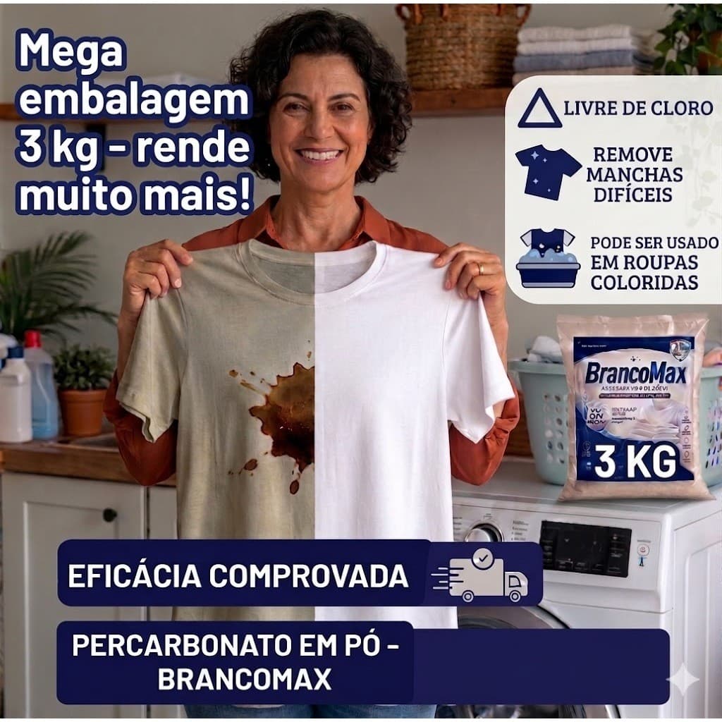 Percarbonato de Sódio - 500G/1KG/2KG/3Kg Tira Mancha Sem Cloro