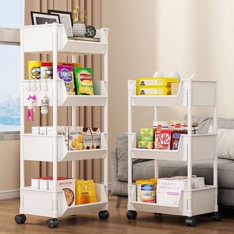 Organizador de Cantinho Casa Estante Empilhável com Rodízios para Sala Quarto Escritório
