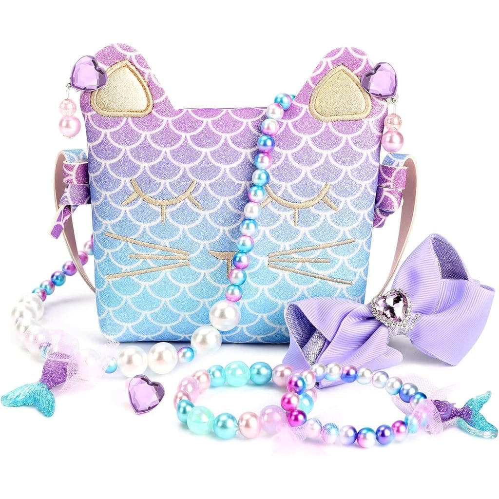 mibasies Bolsa para Meninas Pequenas, Acessórios de Fantasia e Joias para Brincadeiras de Faz de Conta, Presentes de Ser