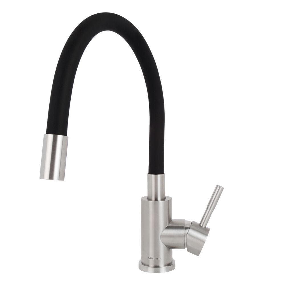 Torneira Misturador de Mesa Monocomando para Cozinha Fluir Flex Aço Escovado Addra