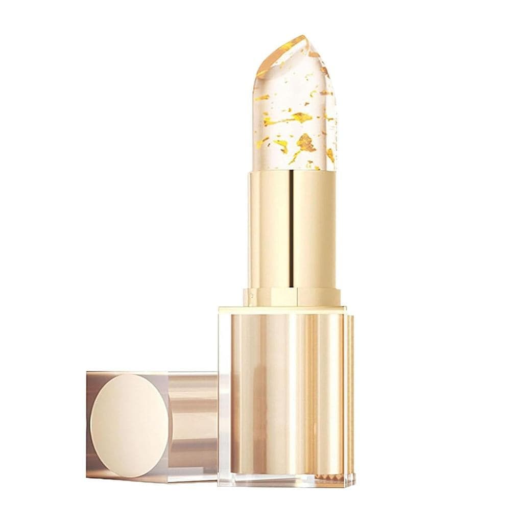 Batom anti-manchas que muda de cor, batom de cristal dourado que muda de cor com o pH, brilho labial hidratante de longa