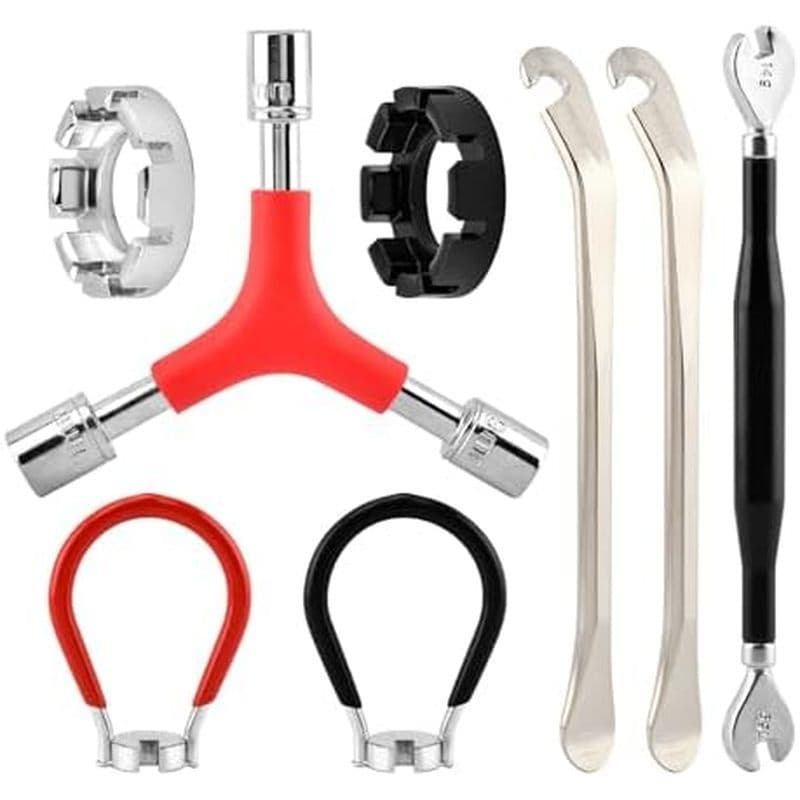 Chave De Raio De Bicicleta De 8 Unidades , Ferramenta Com 2 Alavancas De Pneu , Ferramentas De Conjunto De Ajuste De Aro