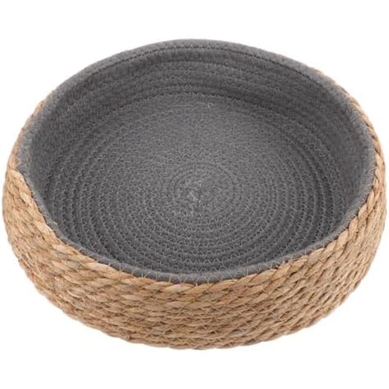 Cama Para Animais De Estimação Em Tecido De Vime Balacoo Almofada Redonda Ninho De Cachorro Cesta De Dormir Respirável C
