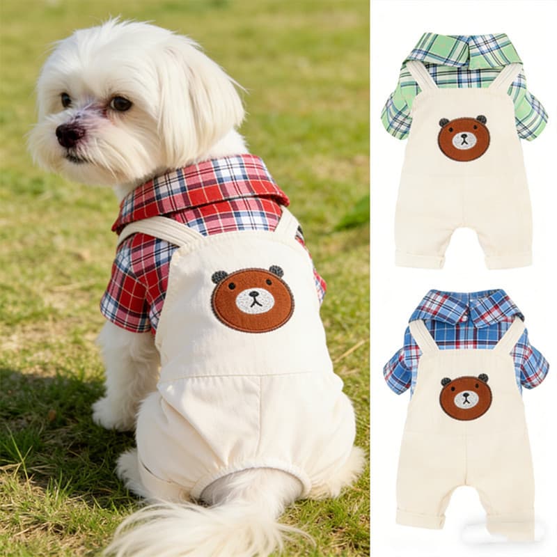 Pijama para cães de quatro patas, pijama para animais de estimação, roupa de pelúcia projetada pela ICHW para animais de