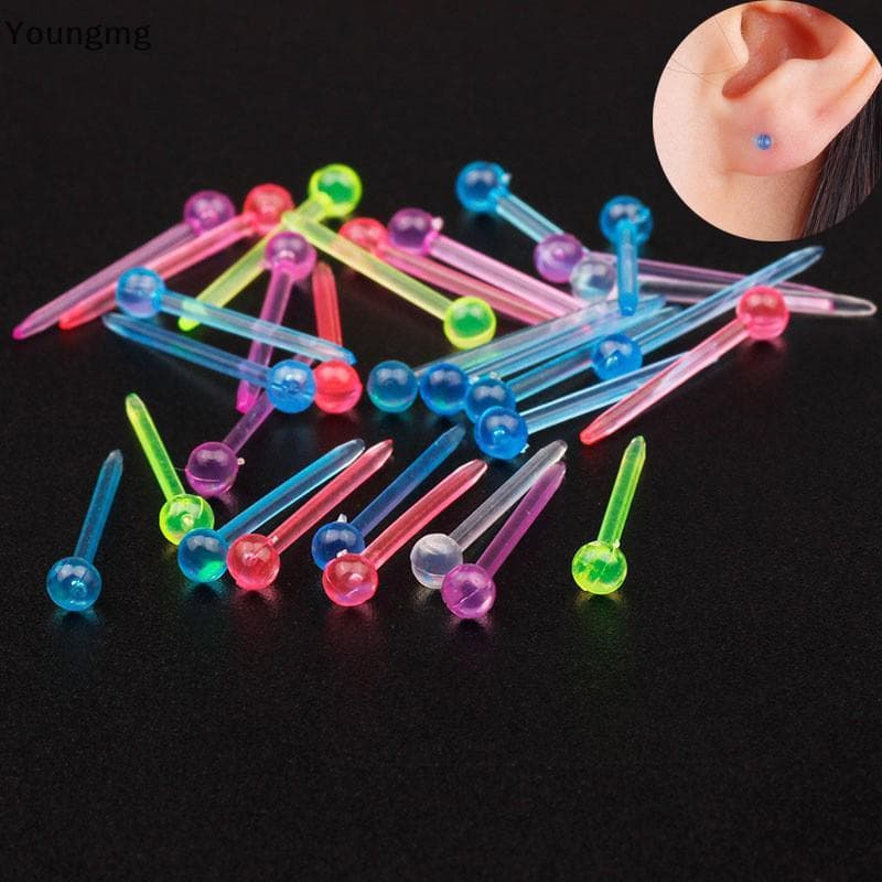 [Youngmg] 60 Unidades/200 Brincos De Plástico Antialérgicos Coloridos Kit Anti-Perda De Orelha ngmg