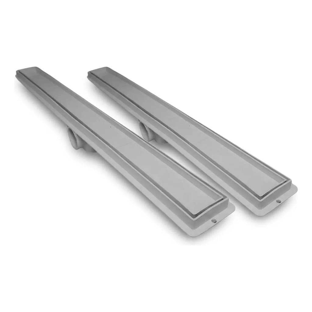 Kit 2 Ralos Cola Piso 5x90 Tampa Plástica  Banheiro Cinza