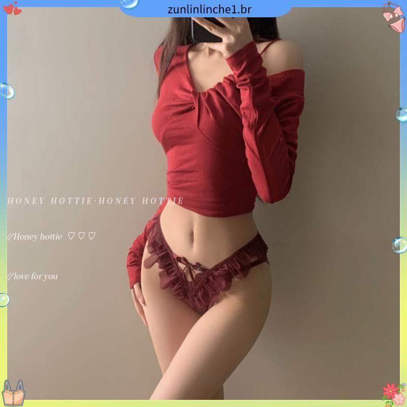 Roupa interior feminina puro desejo estilo renda guarnição meninas roupa interior novo estilo 2024 gravata borboleta tra
