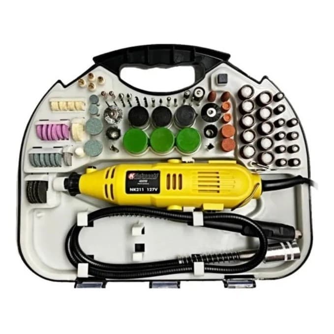 Mini Retifica Profissional 450w 212 Peças Multiuso + Potente