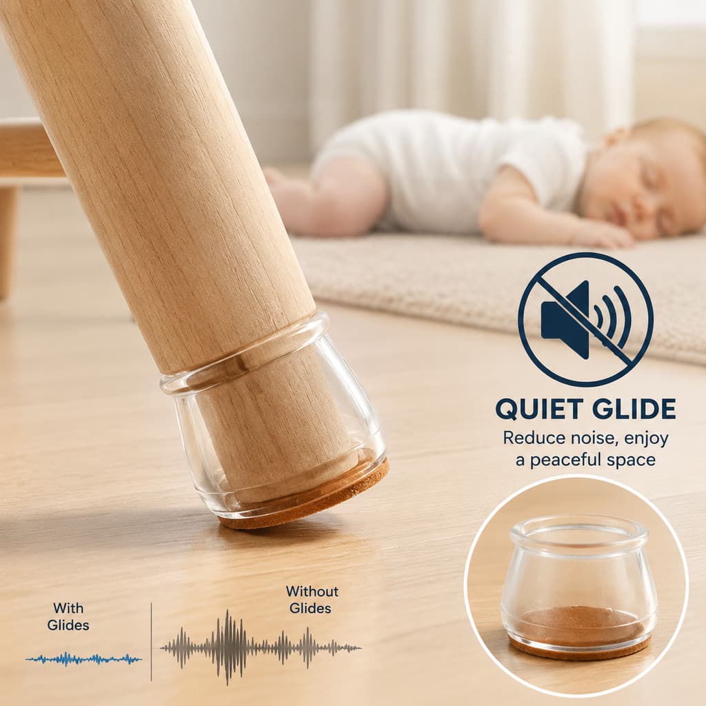 12 Kit Capas De Pés De Cadeira Anti-Deslizante Anti-Ruído Protege Piso Resistente À Desgaste Impermeável