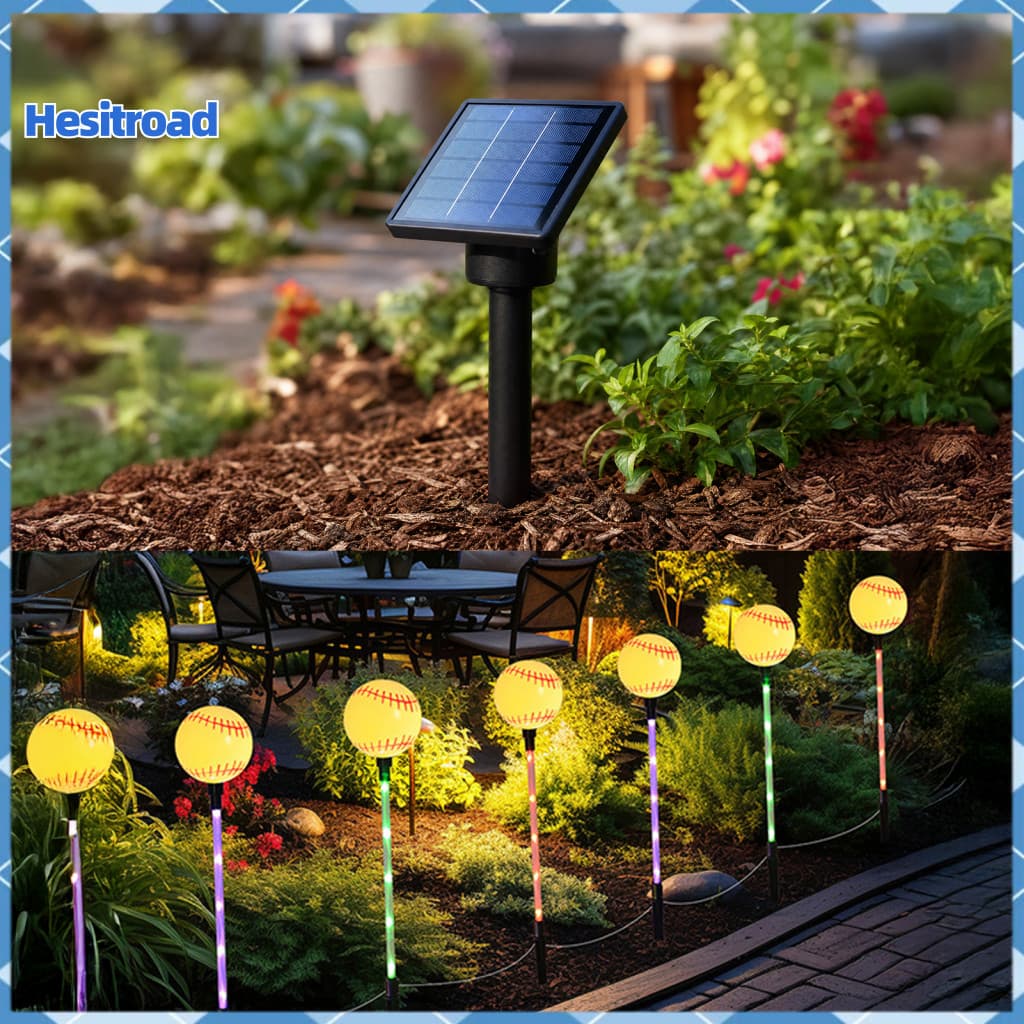 Solar Soccer Light Outdoor 8 Color Changing Modes Football Garden Stake Lamp Waterproof Led Landscape for Yard Patio Law