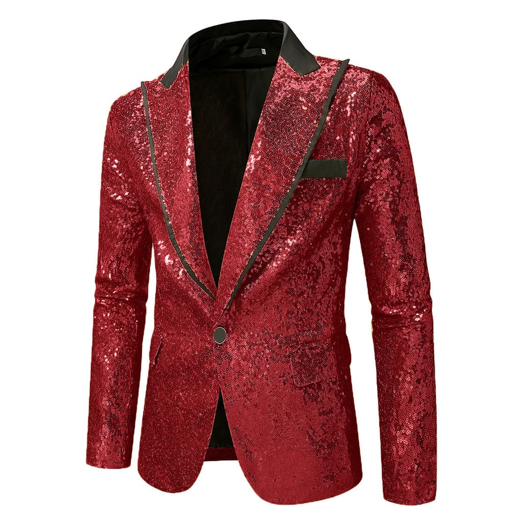 Blazer masculino de lantejoulas para palco, blazer para Performance de banquete