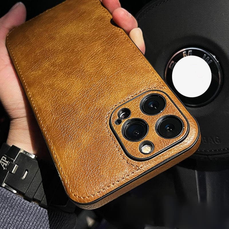 Capa De Couro Vintage À Prova De Choque Para iPhone 17 16 15 14 13 12 11 Pro MAX XS XR 7 8 Plus 16 14 Luxo High-end Prot