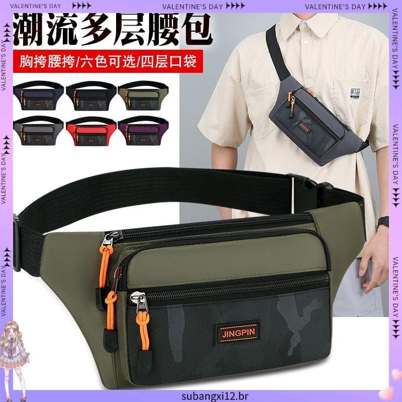 4927 Pessoas Louvor Ultra-Leve Bolsa de Cintura Masculina Multi-Compartimento Bolsa para Celular Moda Casual Local de Co