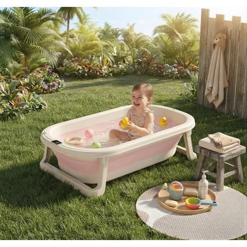 Mini Piscina Rosa-claro Banho Bebes Crianças 20L emborrachada Mapaseg