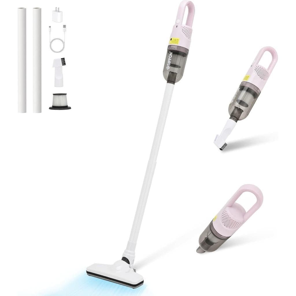 Aspirador de pó portátil 6 em 1 com motor potente de 100W, mini aspirador de pó portátil para uso doméstico em pisos dur