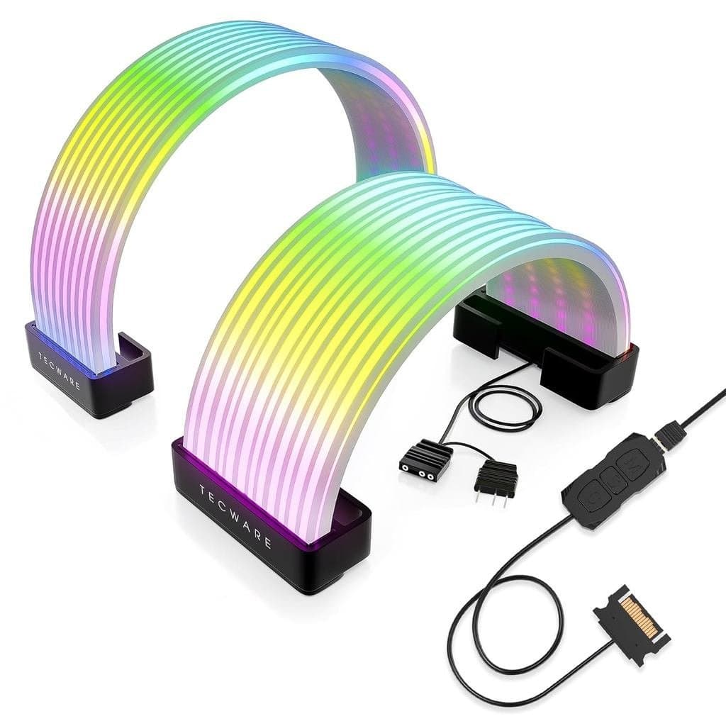 Kit de Capas para Cabos Flex RGB da TECWARE |   Compatível com placa-mãe de 24 pinos e GPU de 8/16 pinos. |   Extensão d