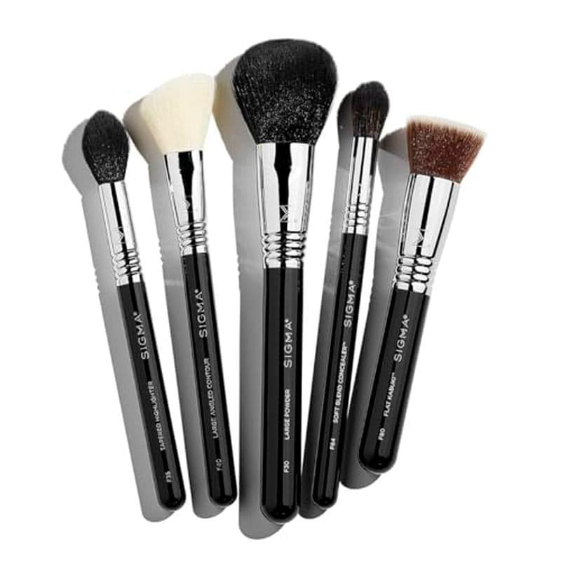 Conjunto De Pincéis De Maquiagem Sigma Beauty Essential – De Grau Profissional Com Fibras Premium E Alças Elegantes Durá