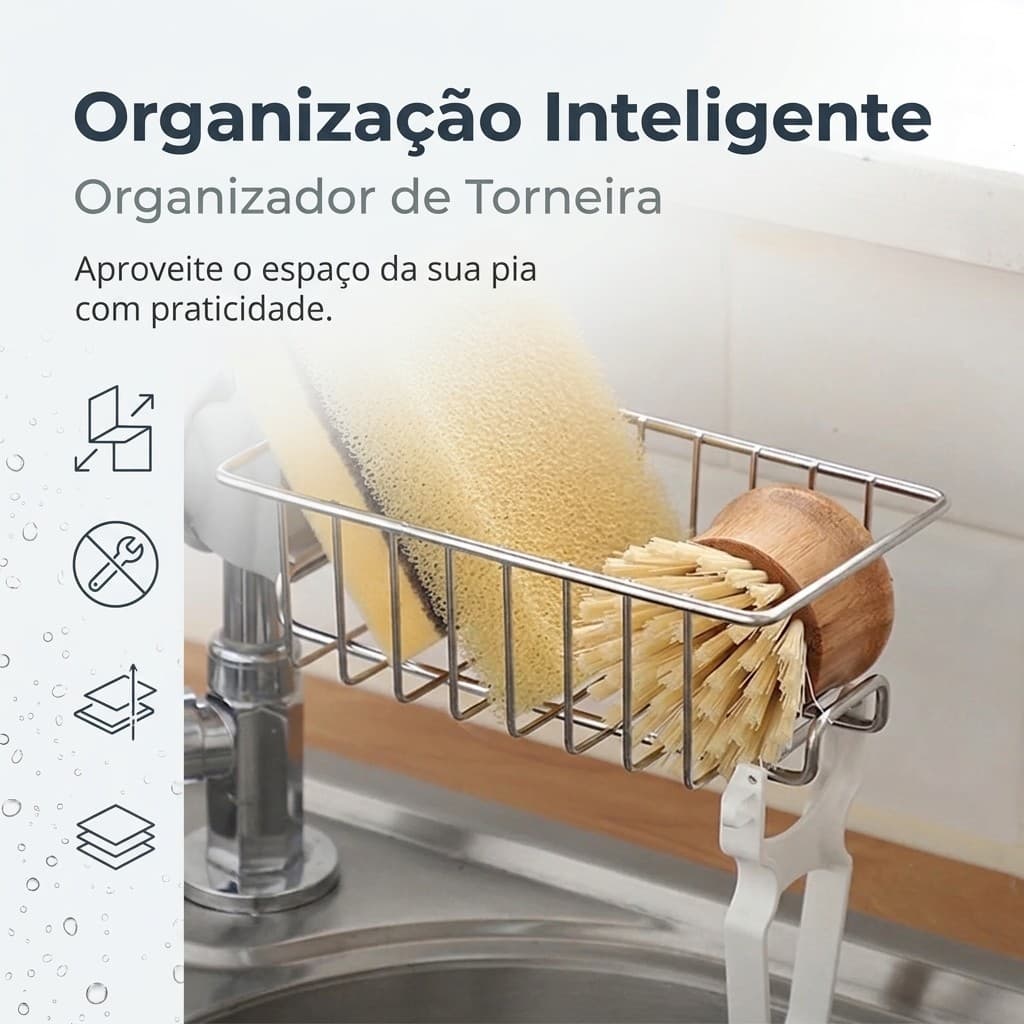 Cesto Multiuso Organizador Pia Escorredor Esponja Torneira