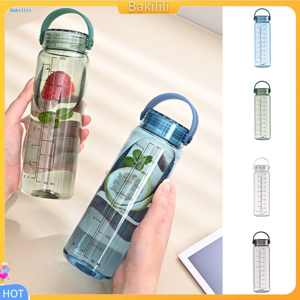 { Bakili } Garrafa De Água Com Alça De Silicone Copo Resistente A Altas Temperaturas Portátil De 500ml Escala De Medição