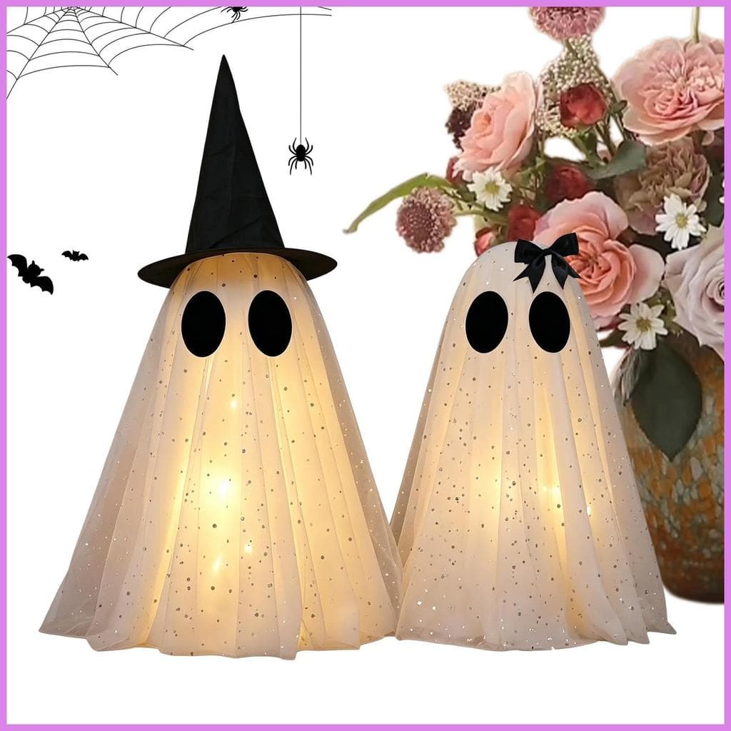 Ilumine Fantasmas 2 Peças , Peça Central De Mesa Operada Por Bateria , Iluminados , Decorações De Halloween Para Casa ch