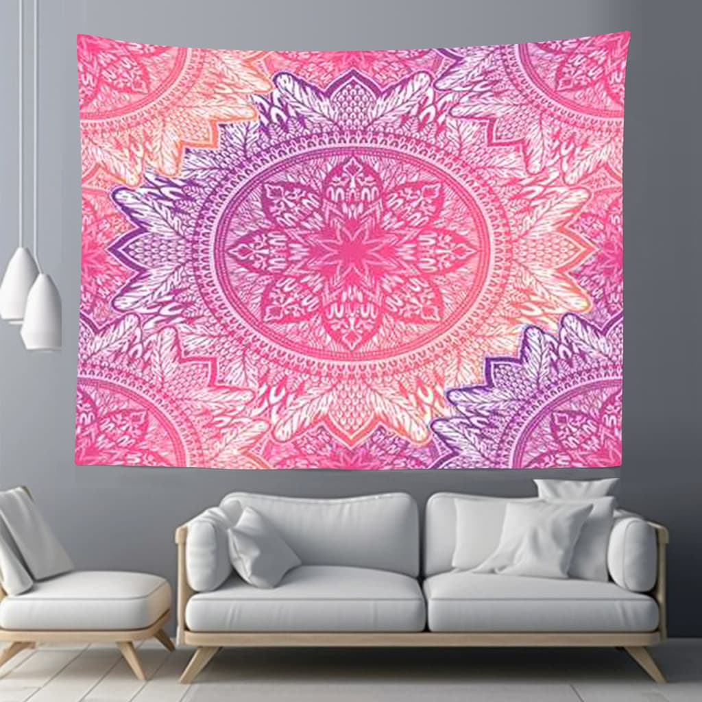 Tapeçaria de mandala, decoração de parede, tapeçaria para decoração de casa.