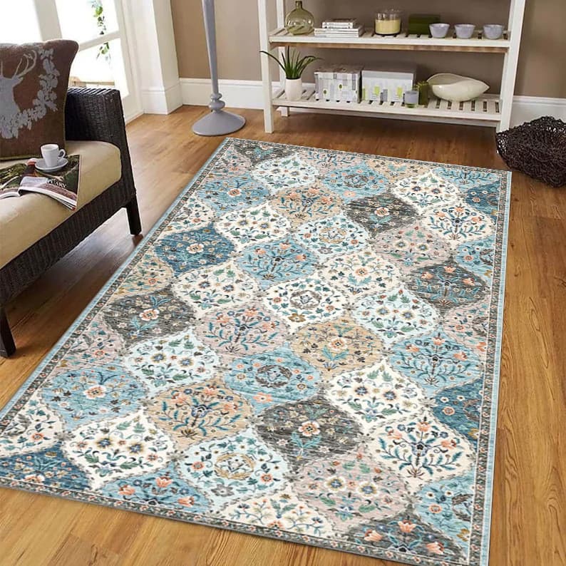 [Novo produto] Nordic geométrico sala de estar tapete completo Retro Tropical planta Animal tapete quarto tapete escritó