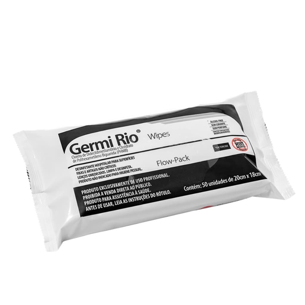 Desinfetante Germi Rio C/ 50 Lenços Umedecidos Flow Pack