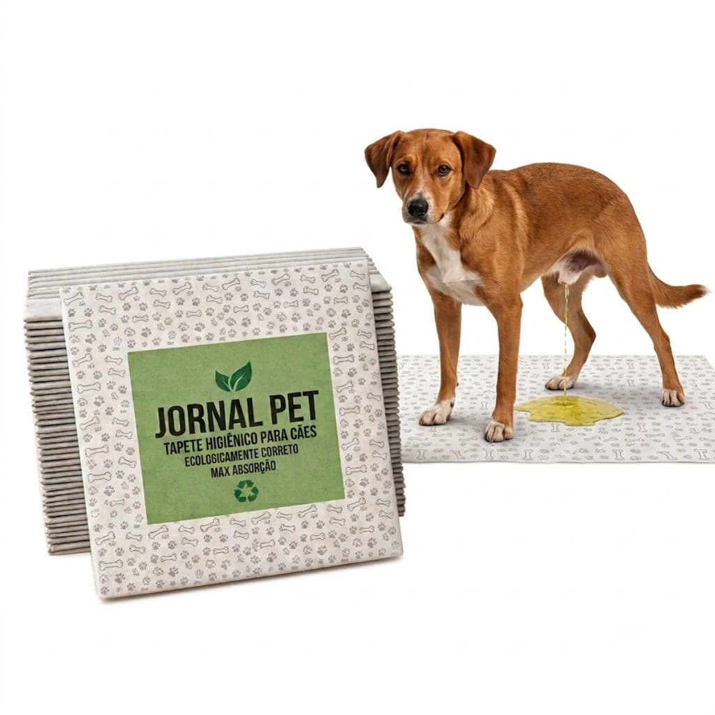 Kit Jornal Pet Higiênico 100 Folhas Biodegradável Atóxico Não Mancha