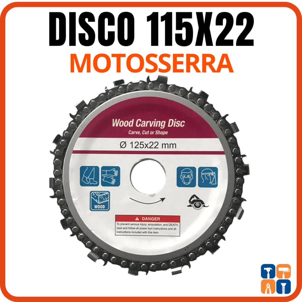 Disco Motosserra de Corte e Desbaste para Madeira 115 X 22mm Disco Corrente Motosserra 14 Dentes