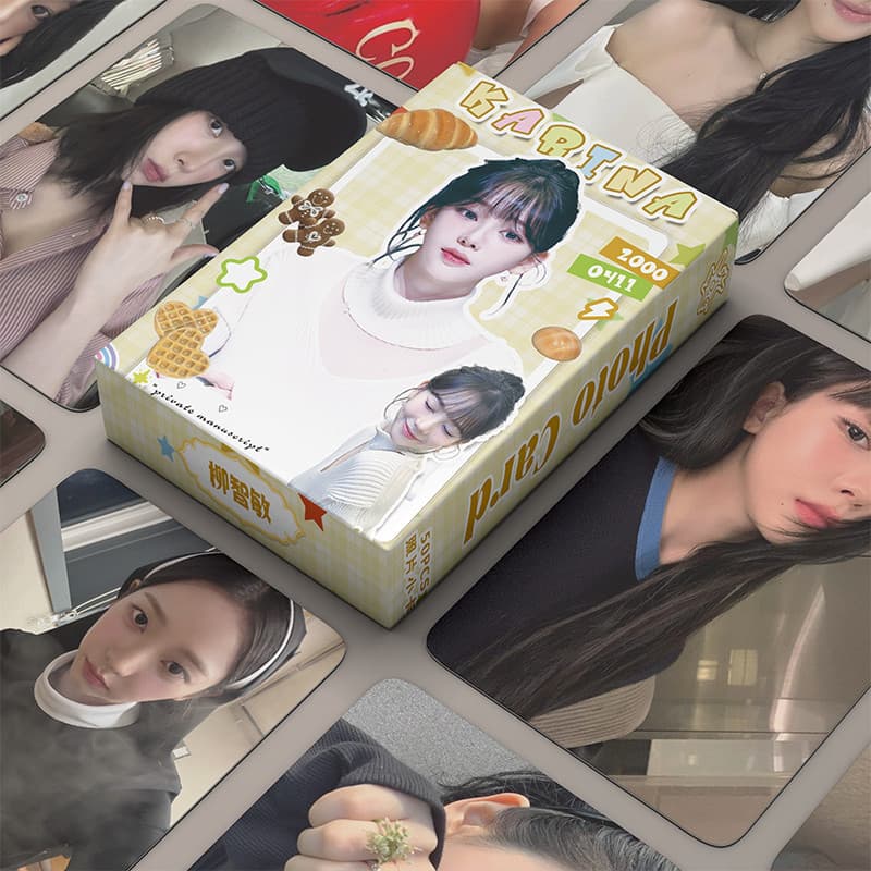DYH 50 peças/caixa Cartão LOMO a Laser Aespa Karina Álbum KPOP 1EAR GBTG