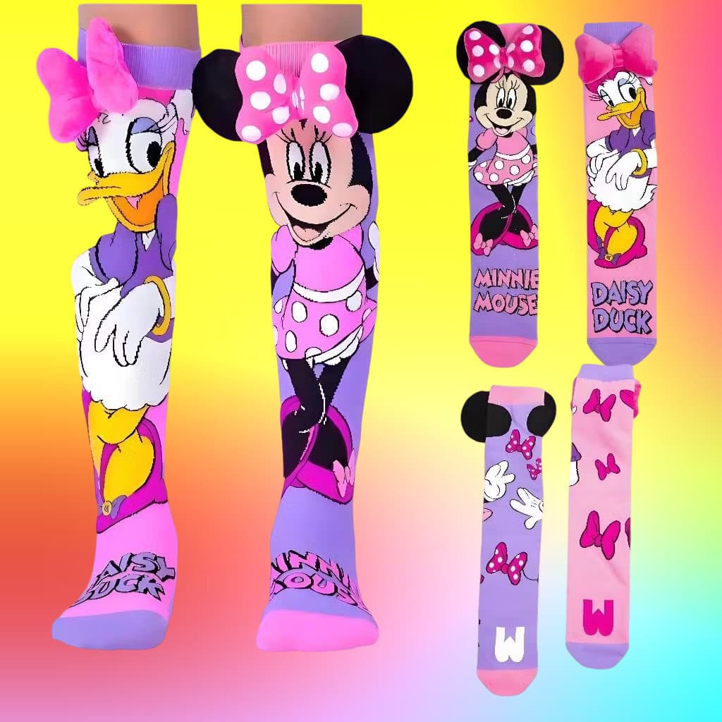 Meias de Algodão Divertidas 3D da Minnie para Meninas, Estilo Cano Alto IQNF 1MQZ