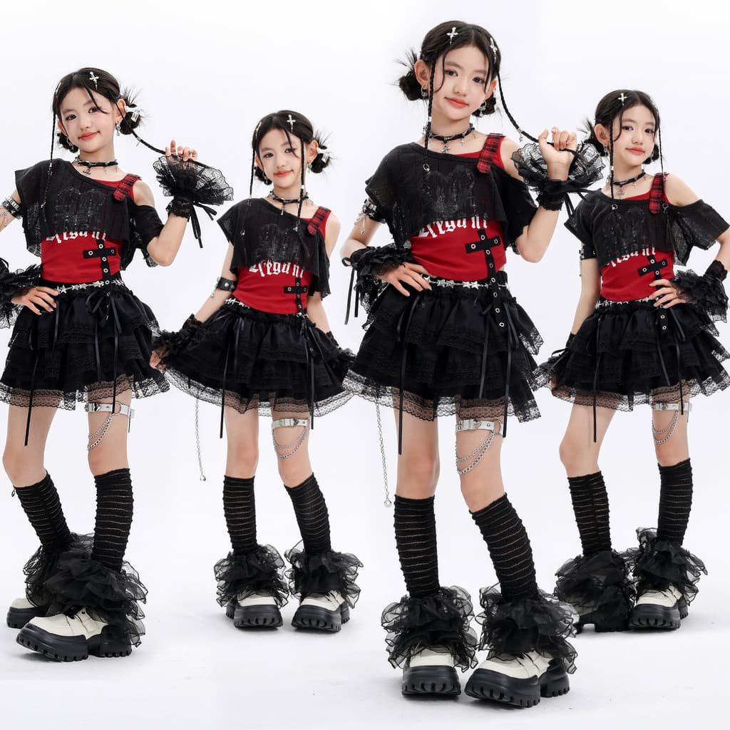 Traje de jazz meninas meninas grupo dança de rua crianças trajes moda meninas passarela jazz desempenho trajes da moda [