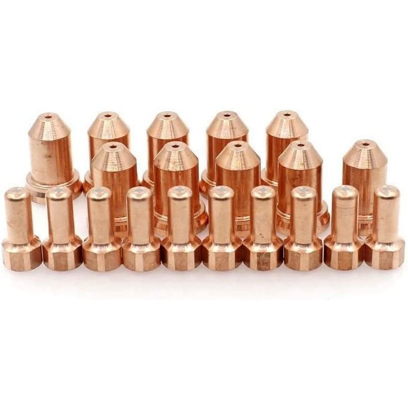 HUEGU 20 peças PT-80 PT80 IPT-80 PTM-80 Consumíveis para Tocha de Corte Plasma Eletrodo 52558 Bico 51311 Ponta P1.0 1.0m