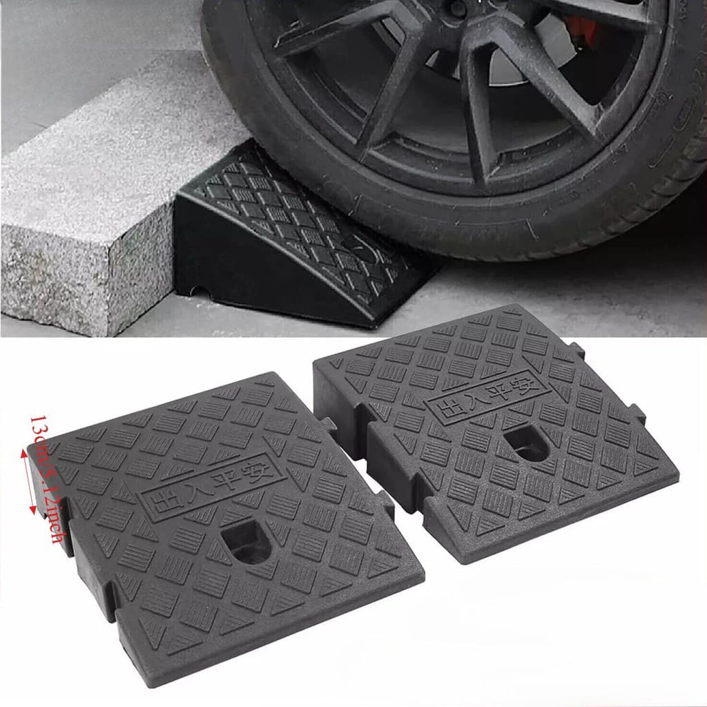 Rampas De Entrada De Automóveis Resistentes7/13cm De Altura Portátil Antiderrapante Conjunto De Calço De Roda De Carro R