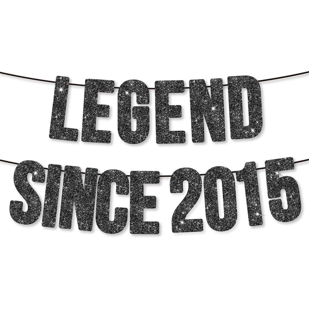 Faixa Decorativa Pré-Amarrada "Legend Since 2015" para Festa de 10 Anos, Faixa de Aniversário Feliz 10 Anos para Homens