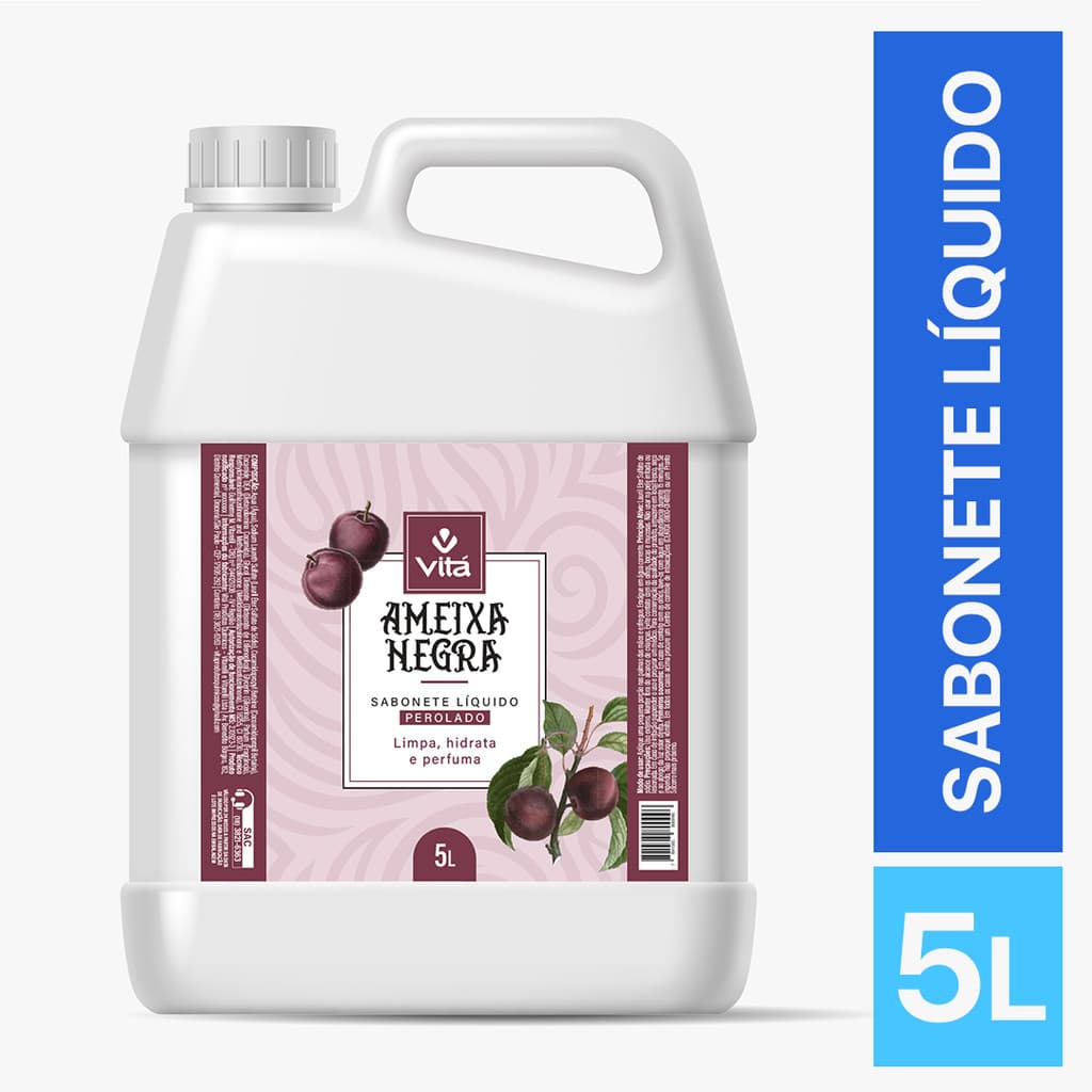 Sabonete Líquido Perolado Perolizado Ameixa Negra 5L Galão Refil Econômico para Mãos Lavabo Banheiro