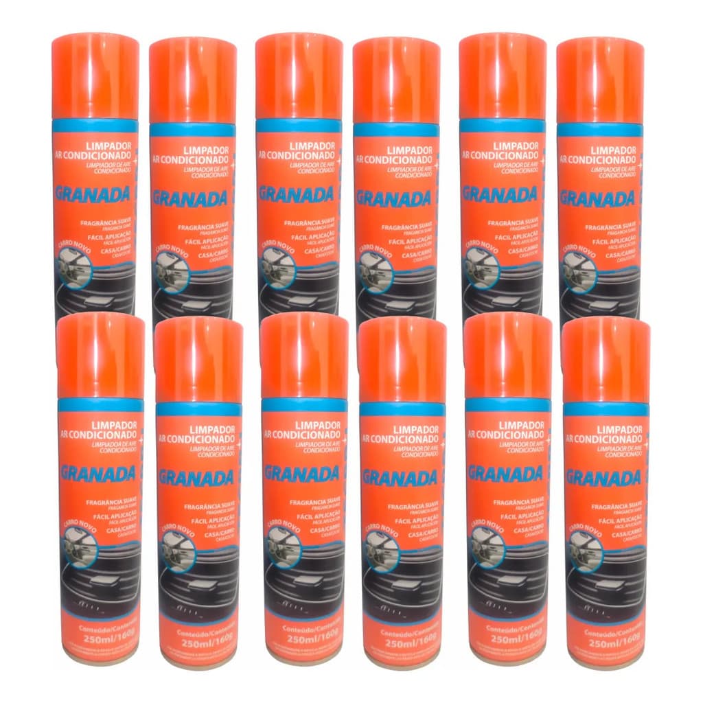 Limpa Ar Condicionado Granada Cheiro Carro Novo 250ml 12 Und