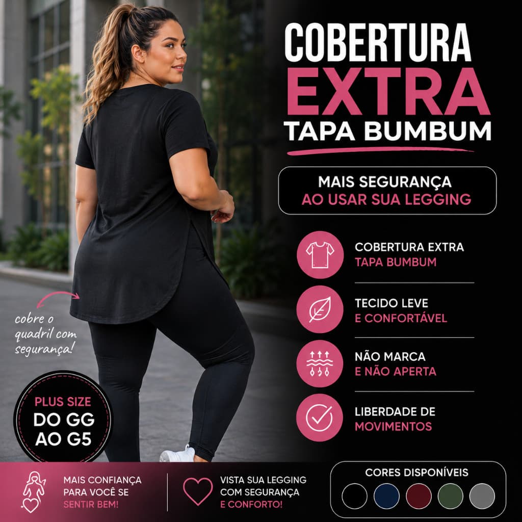 Vest Legging Plus Size Tapa Bumbum Feminina Caminhada Confortável Confortavel  Academia GG ao G5