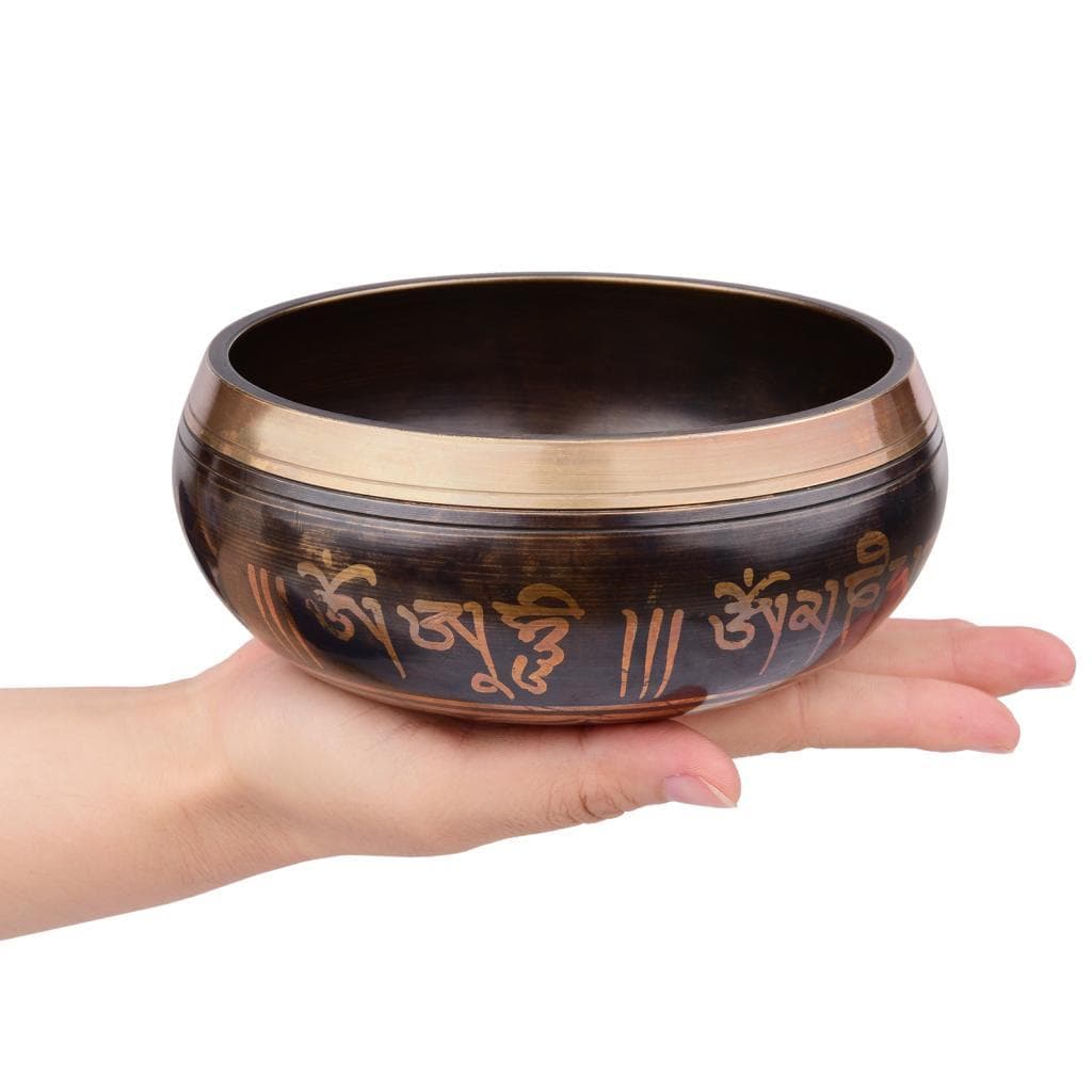 doplay-BR SIUKE Conjunto de tigela de canto tibetano com som de metal feito à mão de 11,5 cm/4,5 polegadas e almofada