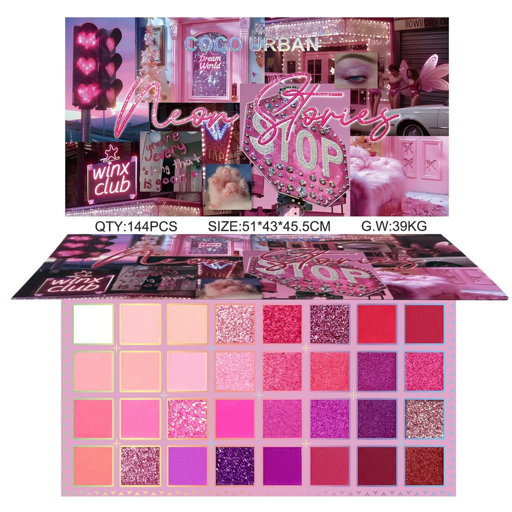 Paleta de sombras de 32 cores com acabamentos brilhantes e foscos, paleta de maquiagem multifuncional